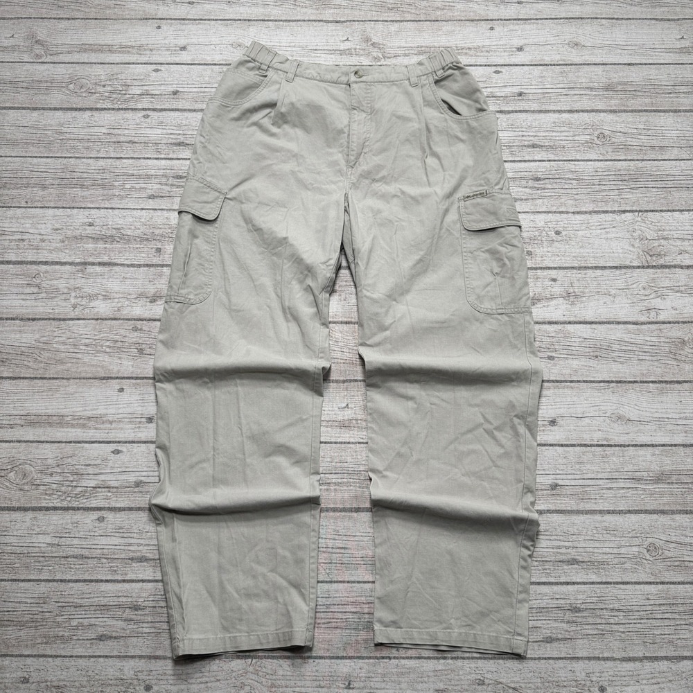 Columbia Cargo Pants Mens 34x32 Beige Cotton Straight Leg Relaxed Hiking Utility